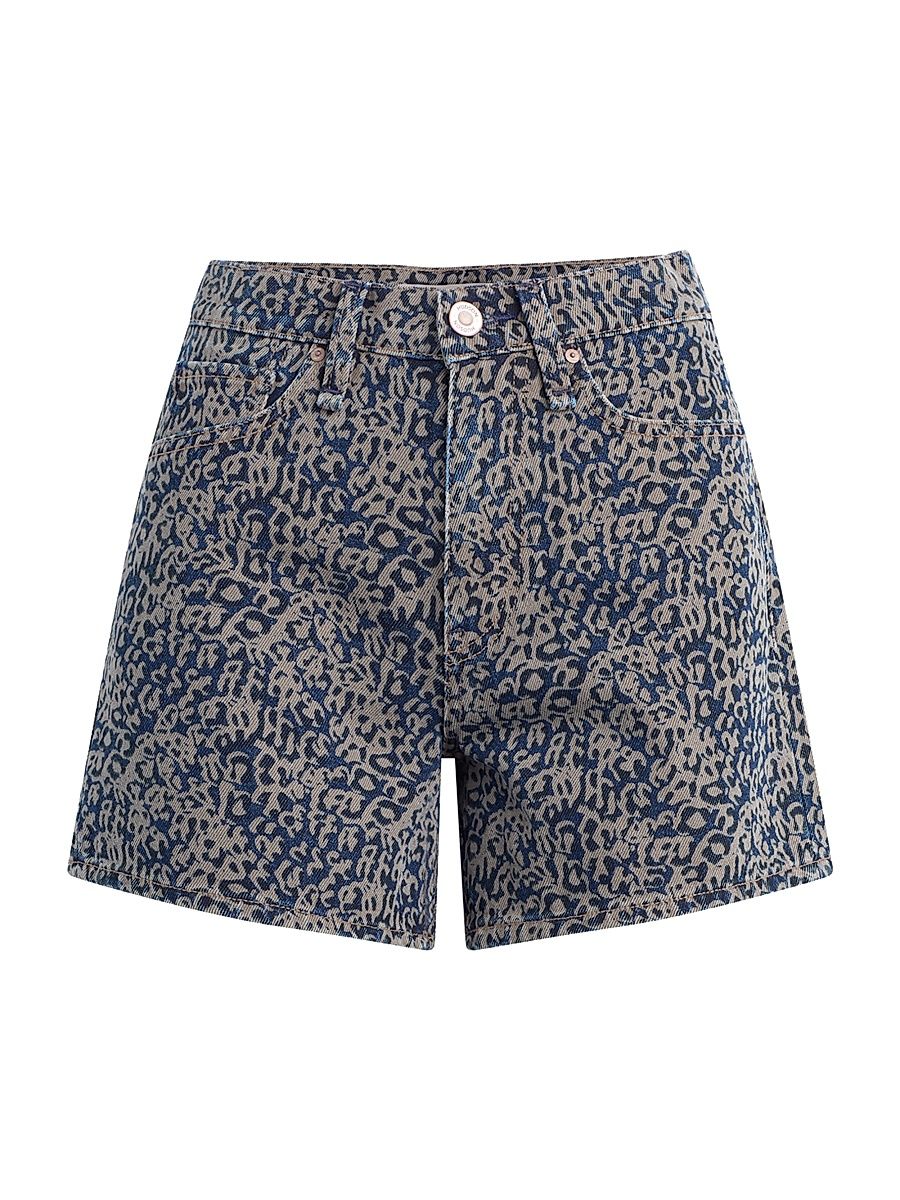 Women's Devon Boyfriend Denim Shorts - Indigo Leopard - Size 30