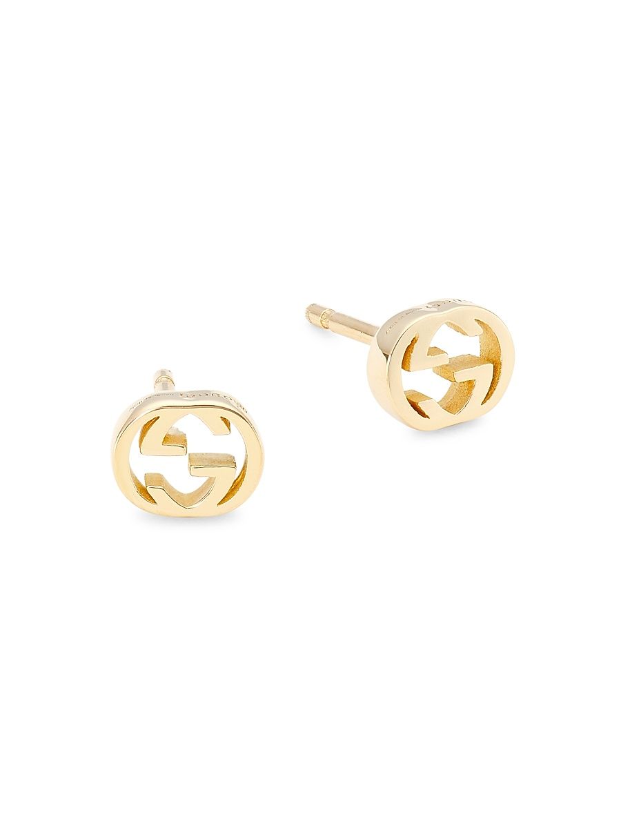 Women's 18K Yellow Gold Interlocking G Earrings - Yellow Gold