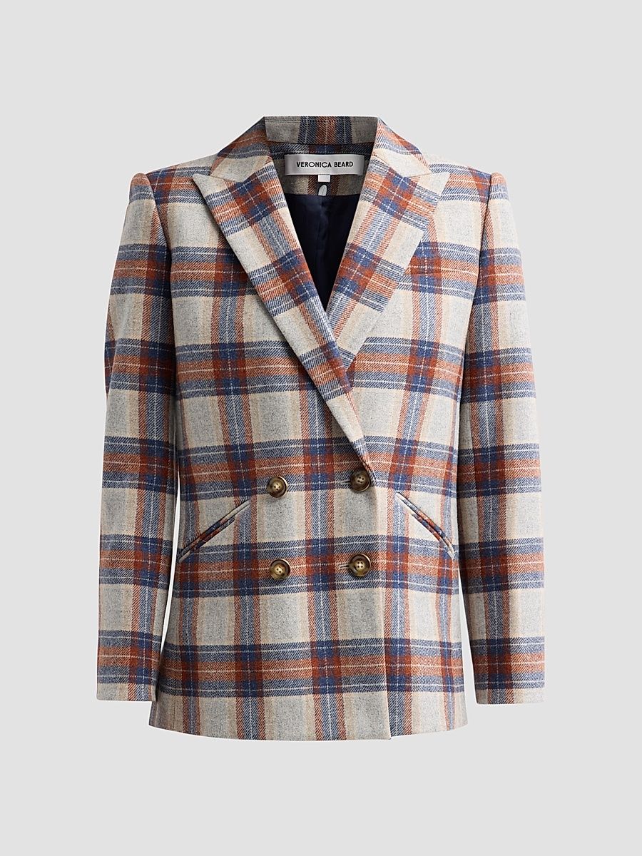 Women's Oria Plaid Wool-Blend Single-Breasted Dickey Jacket - Heather Grey Multi - Size 12