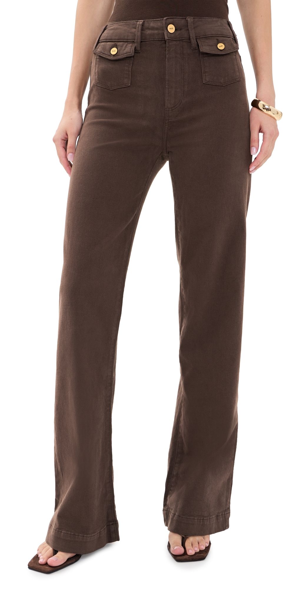 PAIGE Leenah Mini Patch Pockets Jeans Rich Chocolate 24