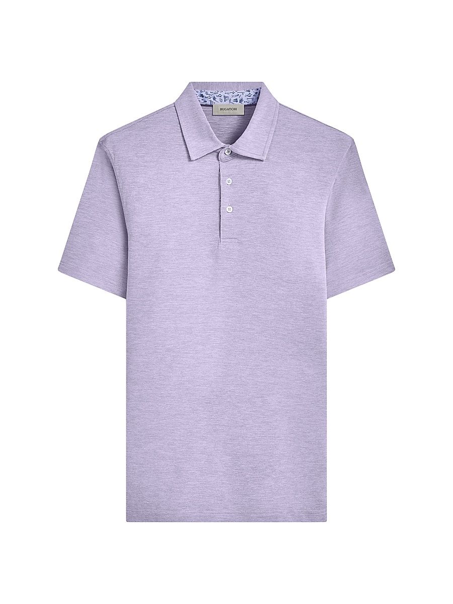Men's Three-Button Polo Shirt - Lilac - Size XXL