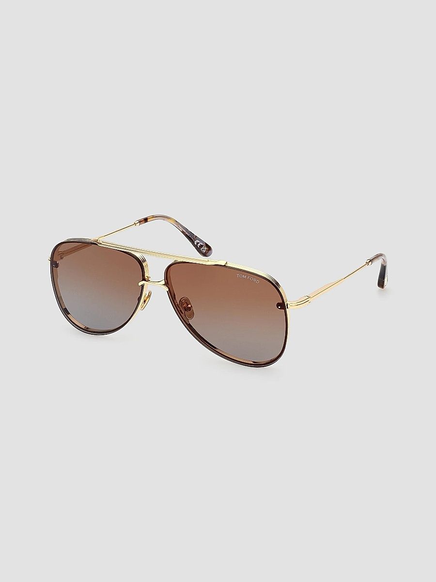 TOM FORD Men's Leon 62MM Pilot Sunglasses - Shiny Deep Brown