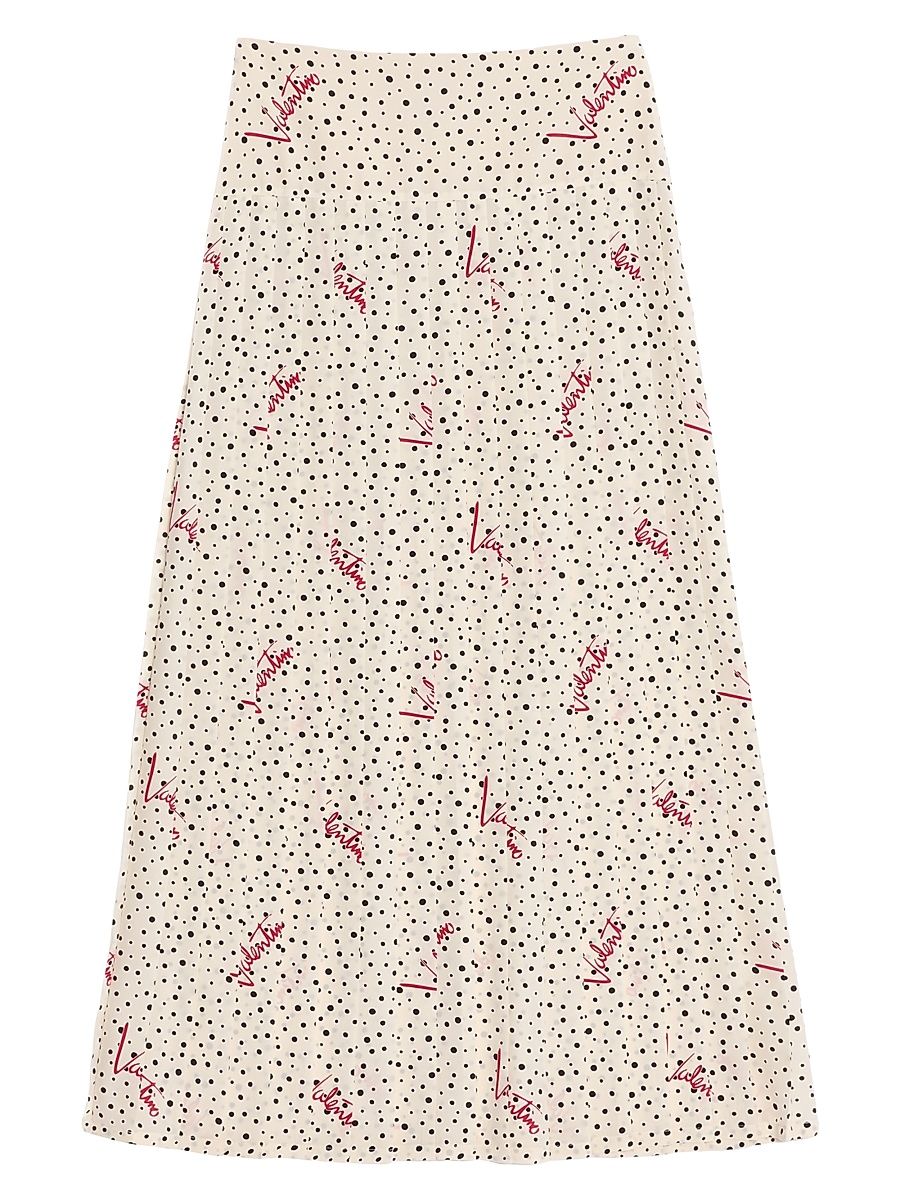 Women's Plusdepois Bubble Print Crepe De Chine Skirt - Vanilla Multi - Size 2