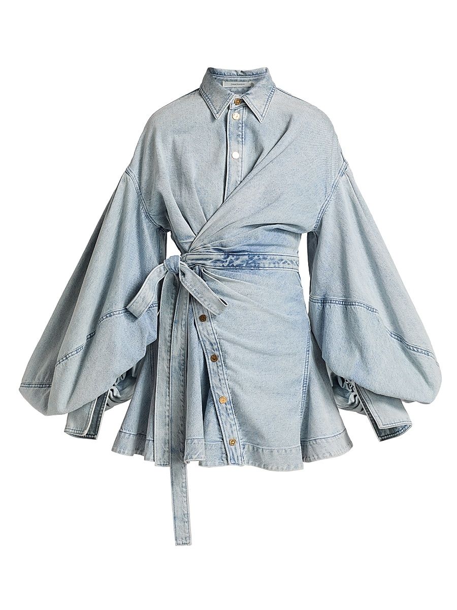 Women's Denim Wrap Minidress - Castaway - Size 8