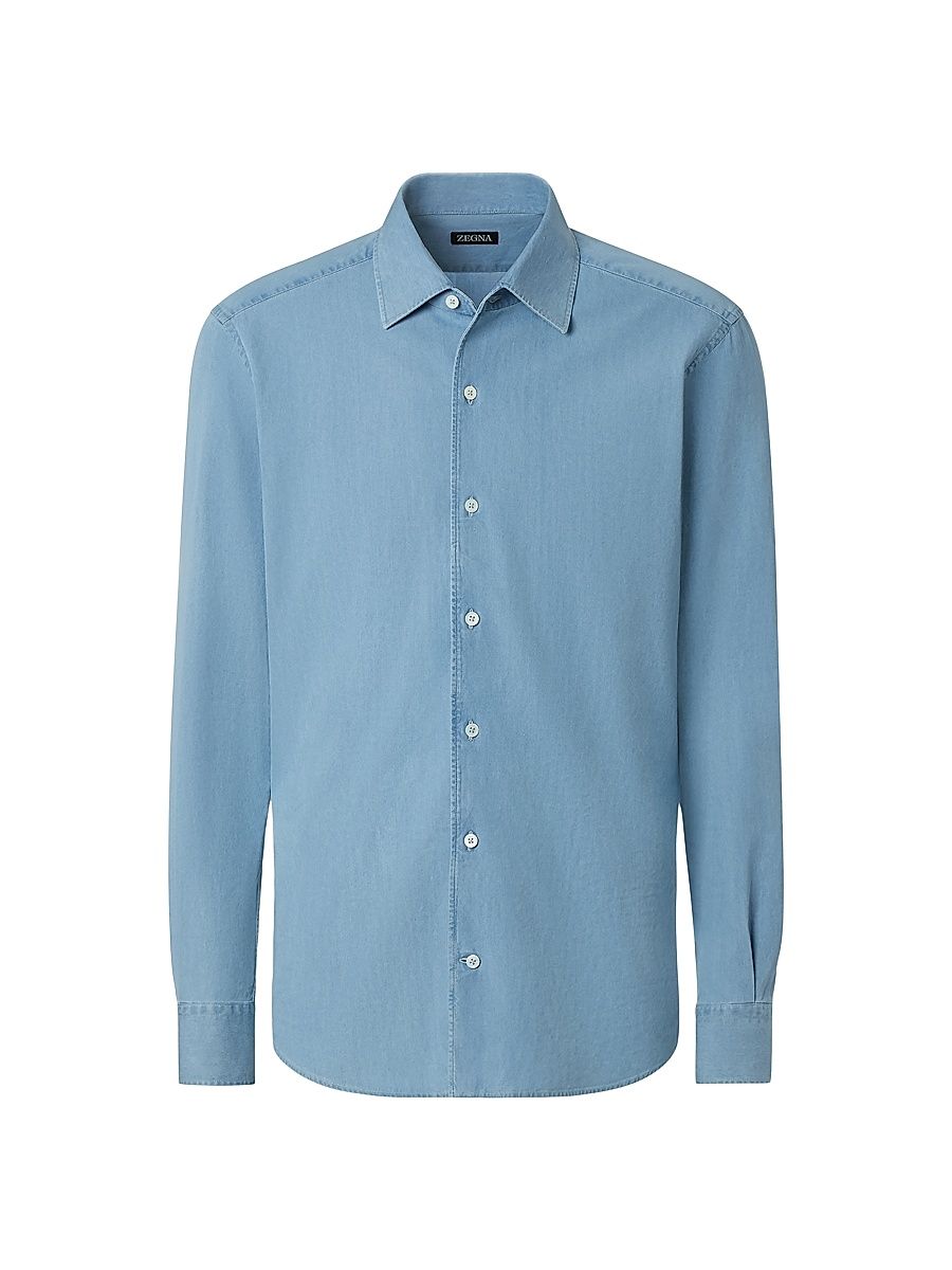Men's Cotton Shirt - Light Blue - Size XXXL