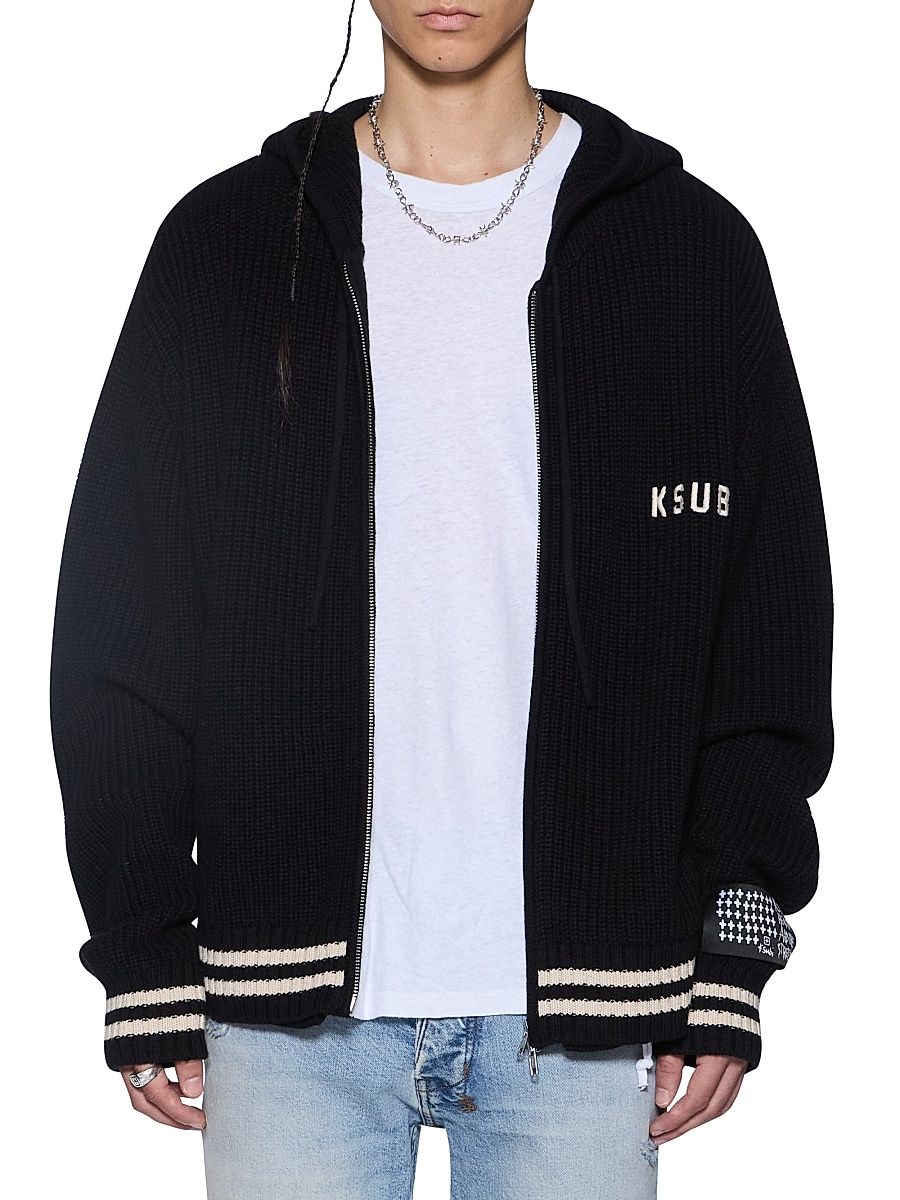 Men's Future Memory Boxer Full-Zip Knit Hoodie - Black - Size XL