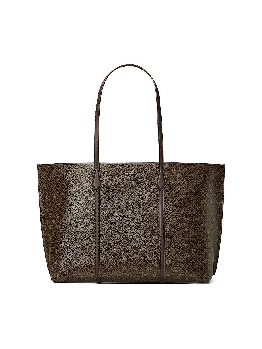 Women's Perry Monogram Coated Canvas Tote Bag - French Press