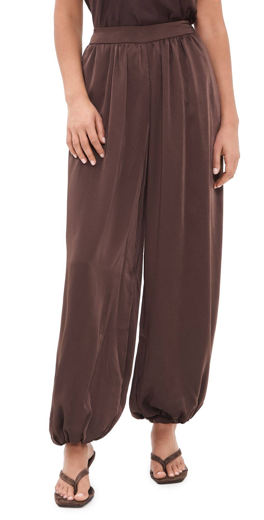 BARDOT Nikola Satin Balloon Pants Dark Choco 6