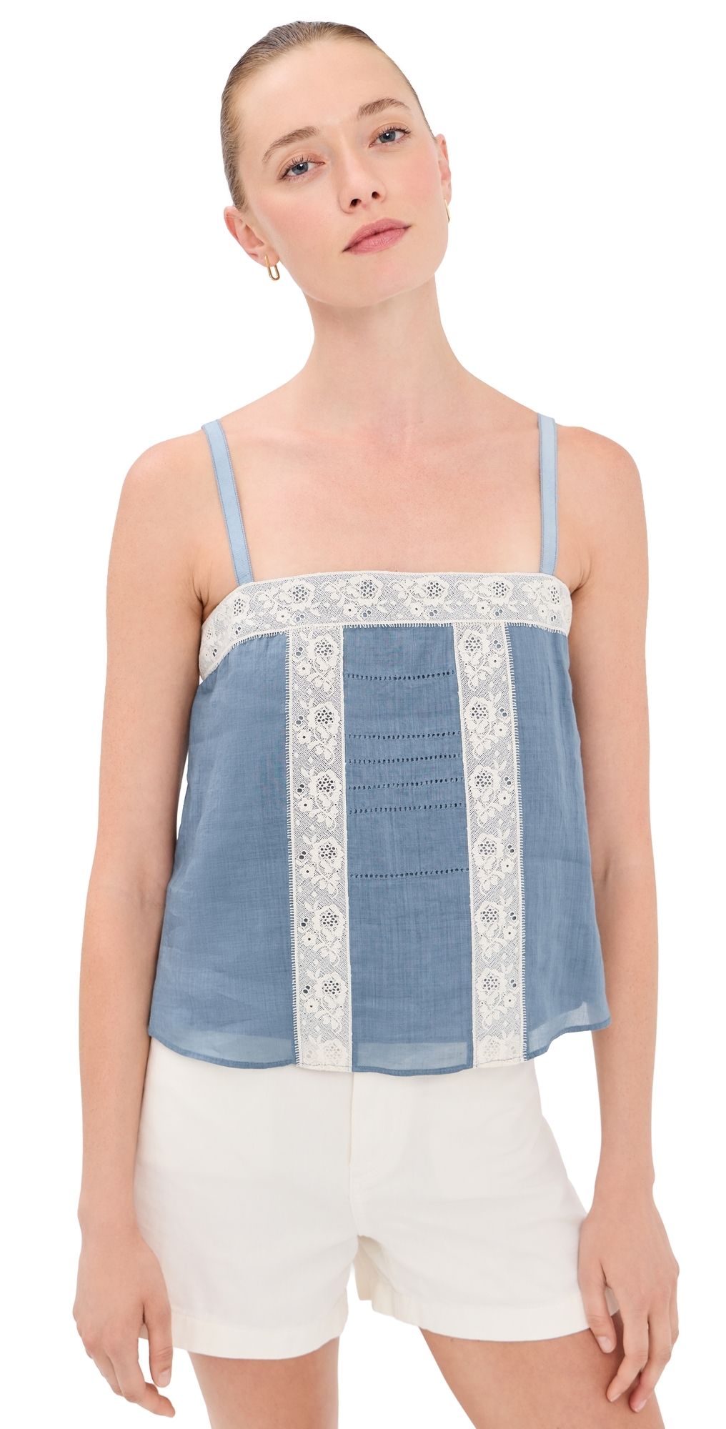 Veronica Beard Olivana Tank Top Blue Steel 4