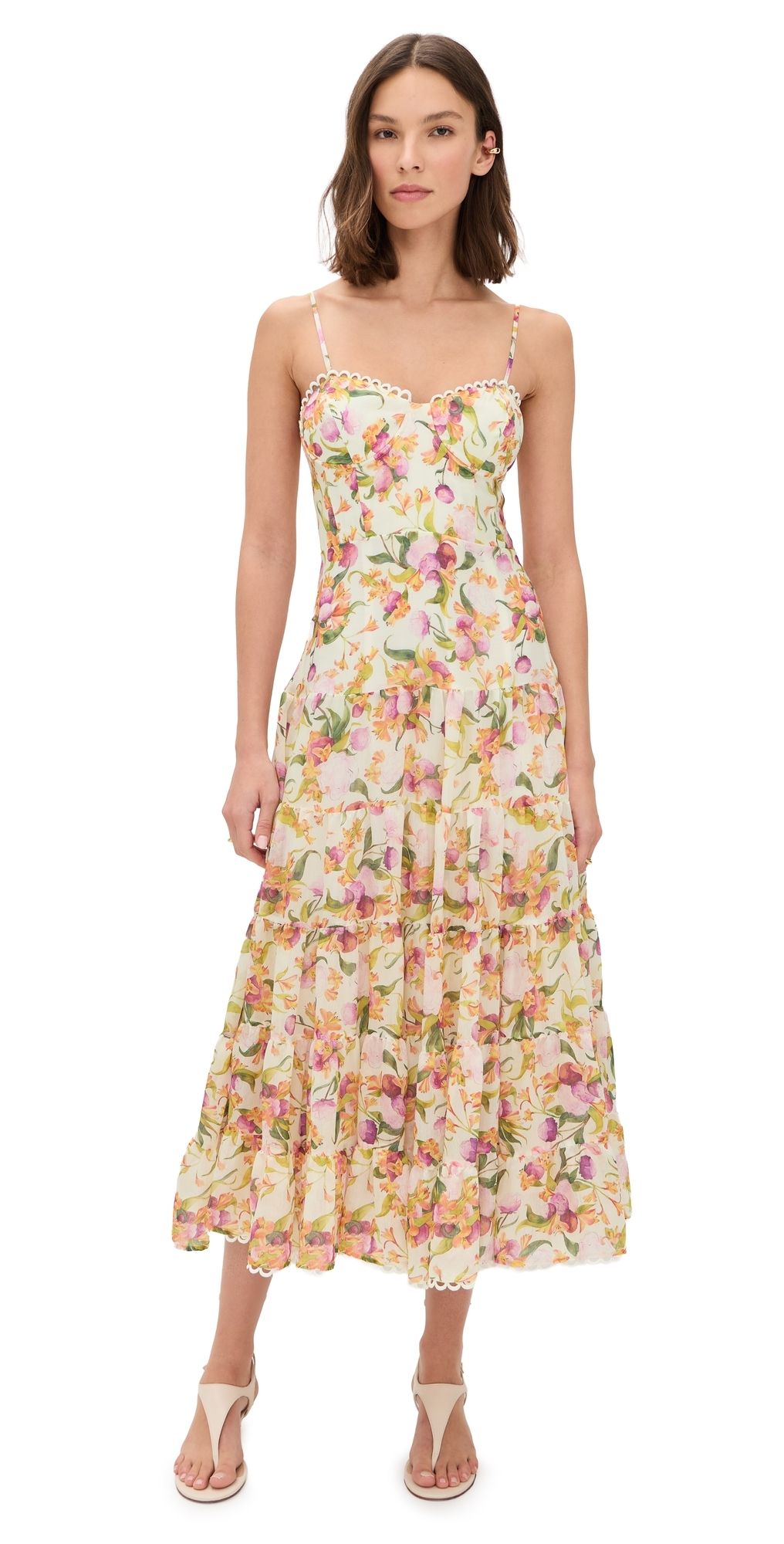 ASTR the Label Lianna Dress Pink Multi Floral L