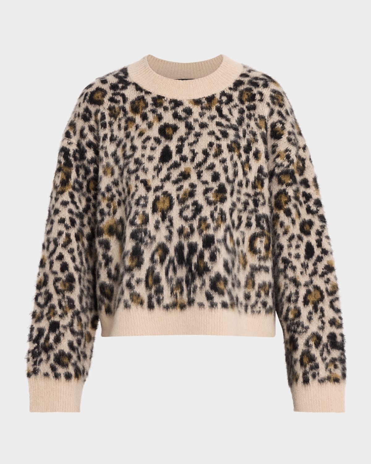 Zamira Leopard Cashmere Crewneck Sweater