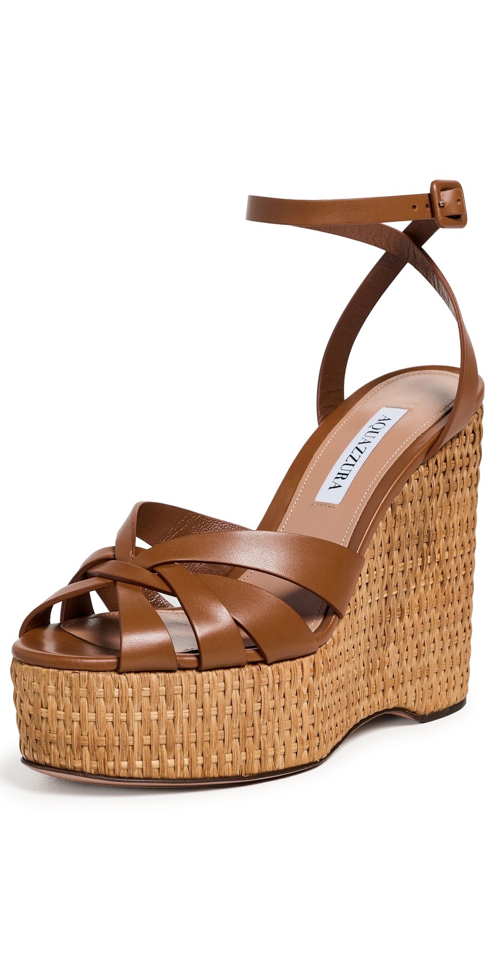 Aquazzura Copcabana Wedge Sandals Tobacco 37