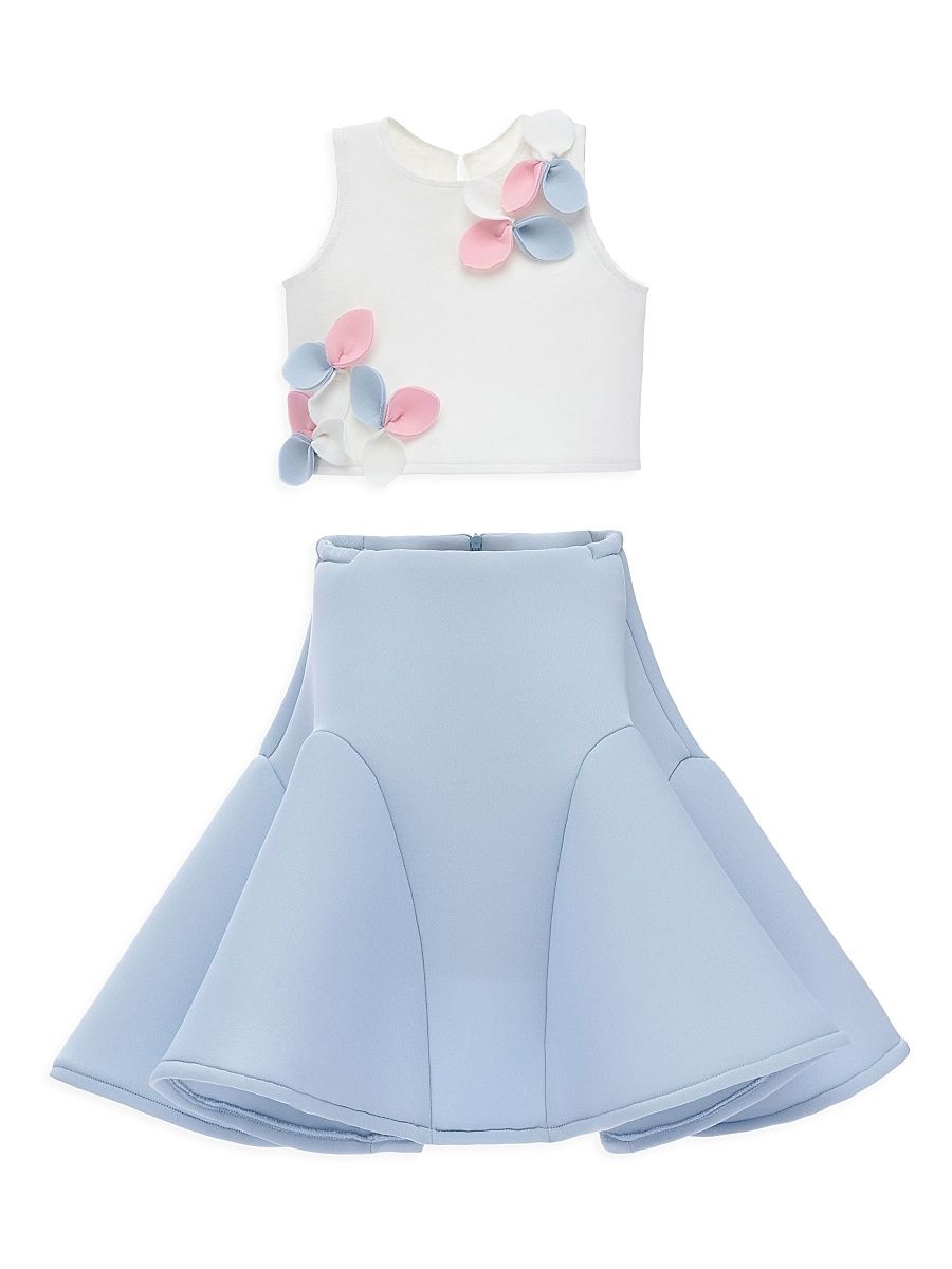 Little Girl's & Girl's Blossom Dress - White - Size 10