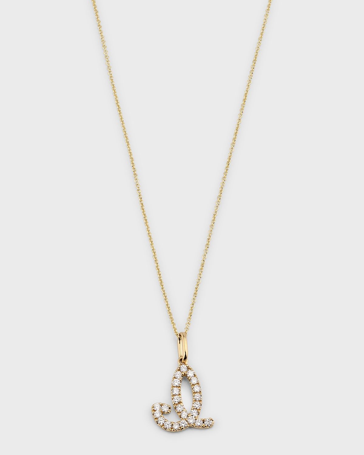 14k Diamond Pave Initial Necklace