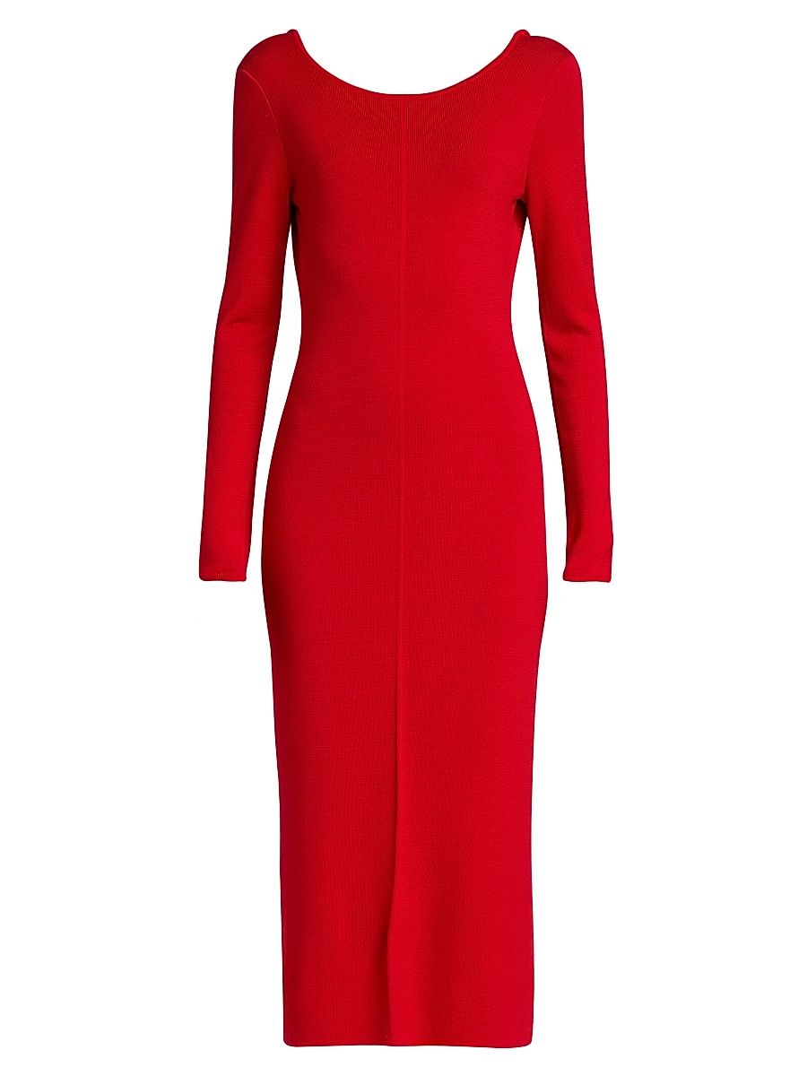 Women's Heritage Gia Drape Back Midi-Dress - Ruby Red - Size XL