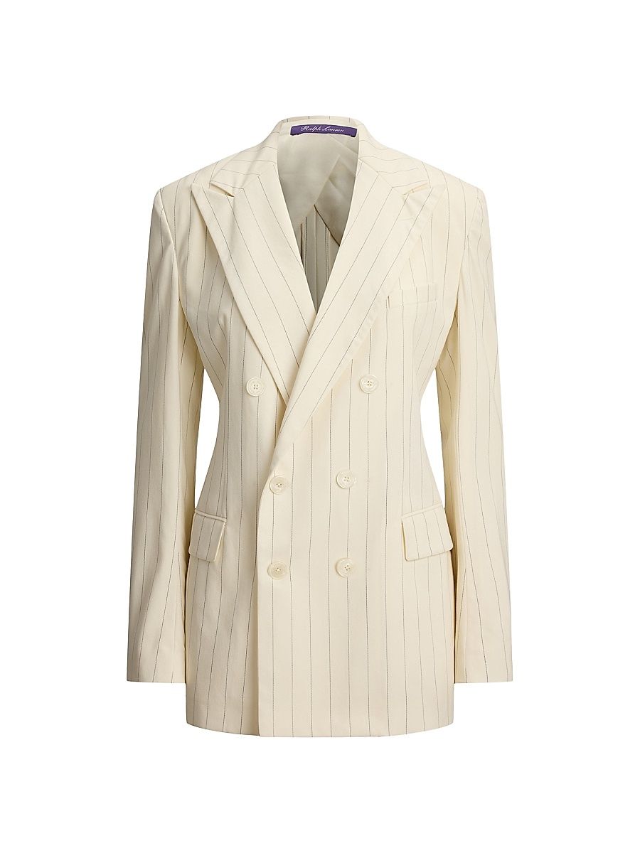 Women's Ramona Striped Wool-Blend Jacket - Cream Icon Navy - Size 8