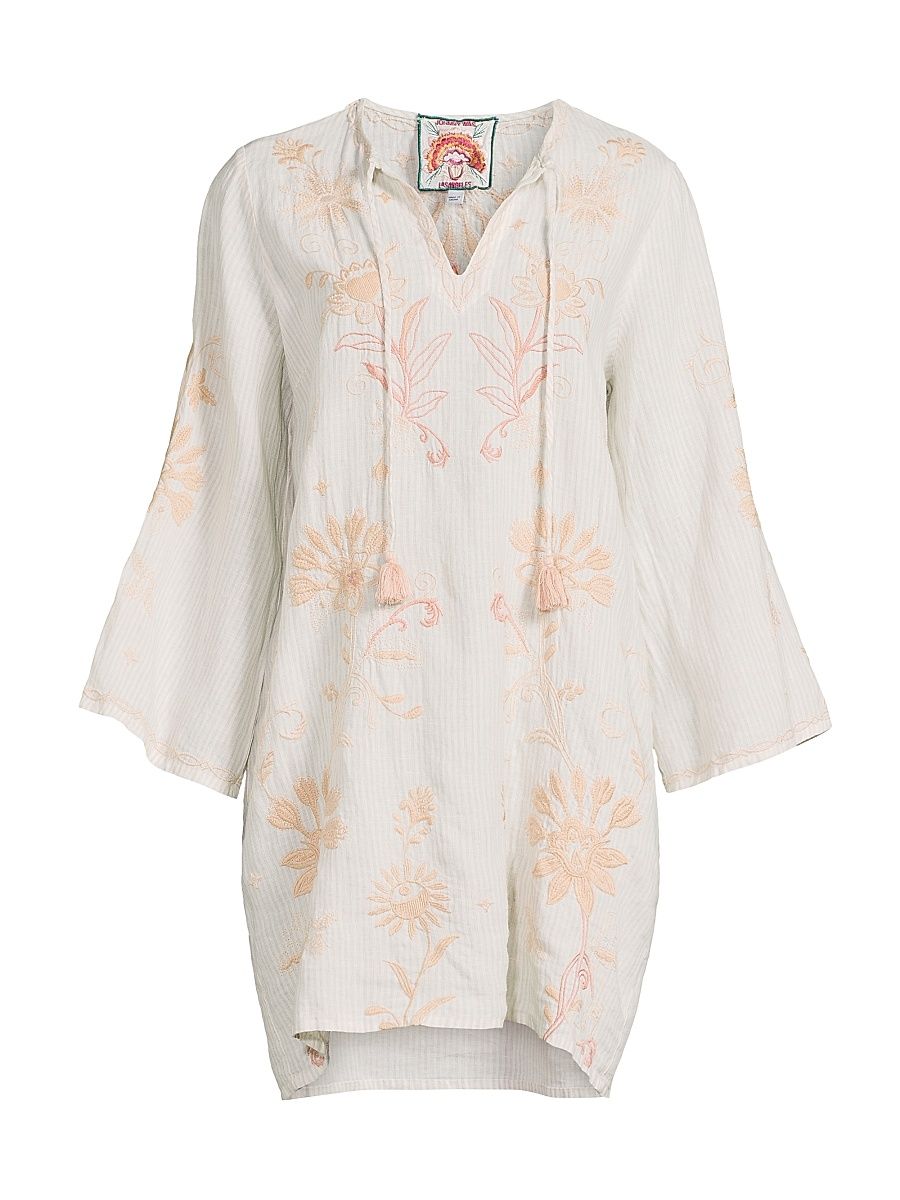 Women's Danika Floral Linen Minidress - Elordi Stripe - Size Medium