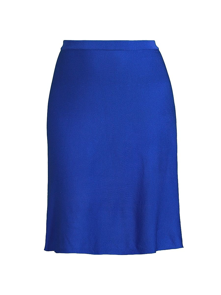 Women's Plus Knit A-Line Midi-Skirt - Sapphire Sea - Size 28