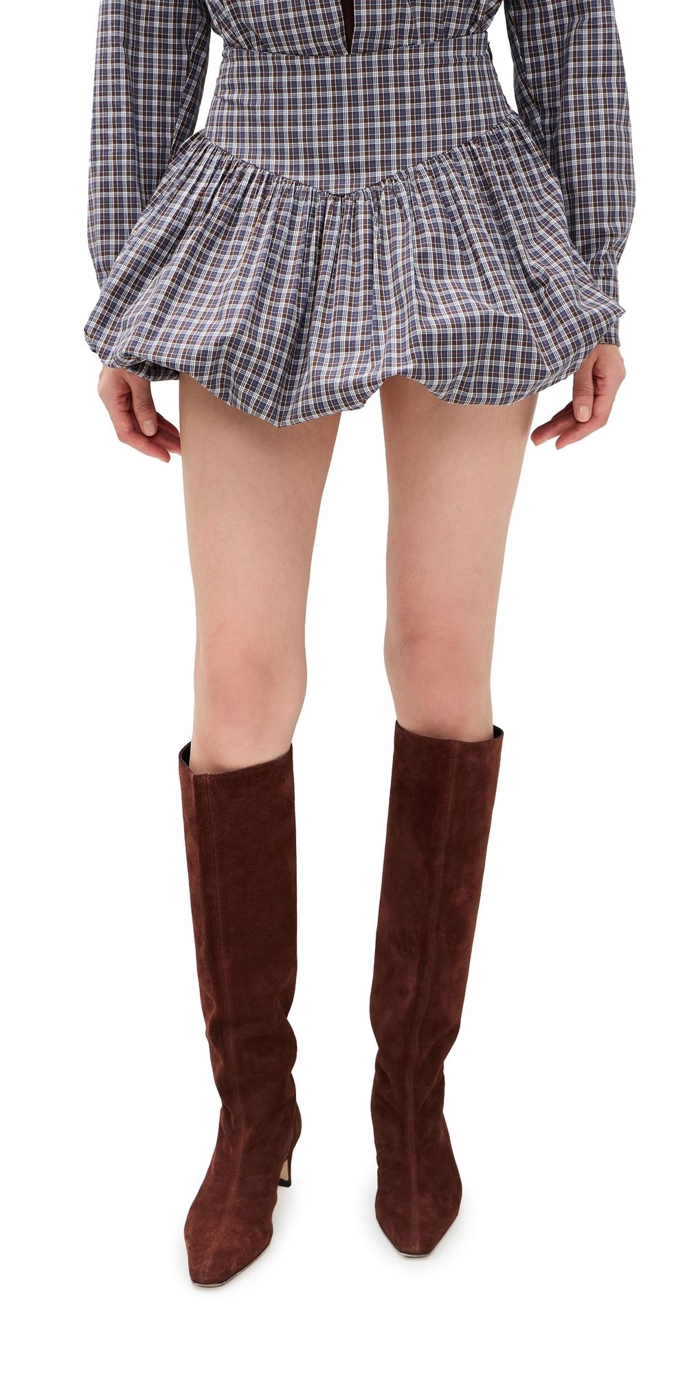 LE BOP Zoe Skirt Khaki Check L