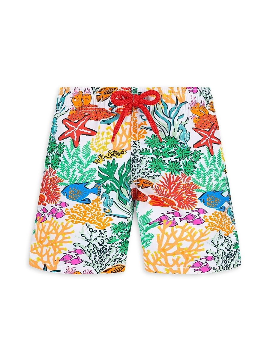Baby Boy's, Little Boy's & Boy's Oceanic Print Swim Shorts - Blanc - Size 12