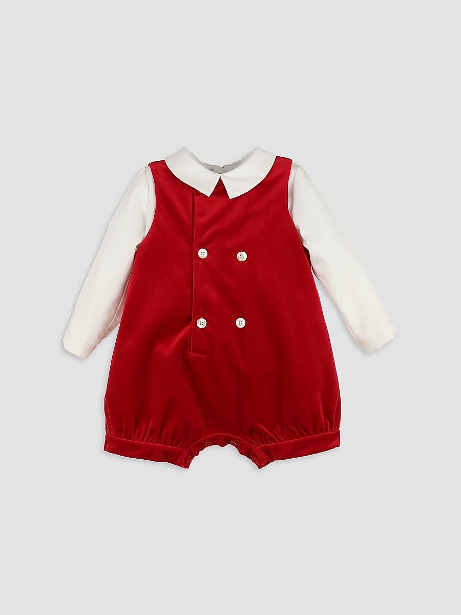 Baby Boy's Velvet Romper - Red - Size 6 Months