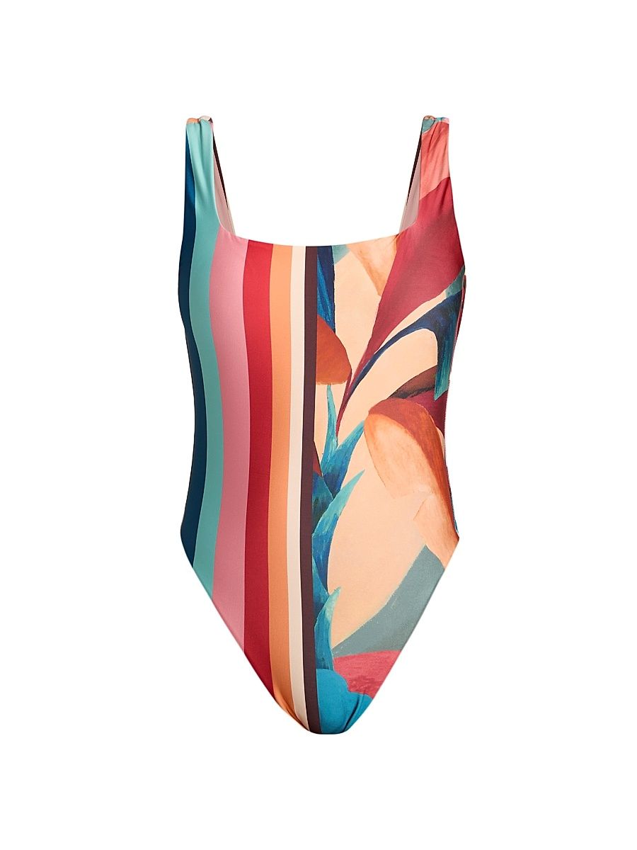 Women's Atlantic Rain Forest One-Piece Swimsuit - Multicolored - Size XL