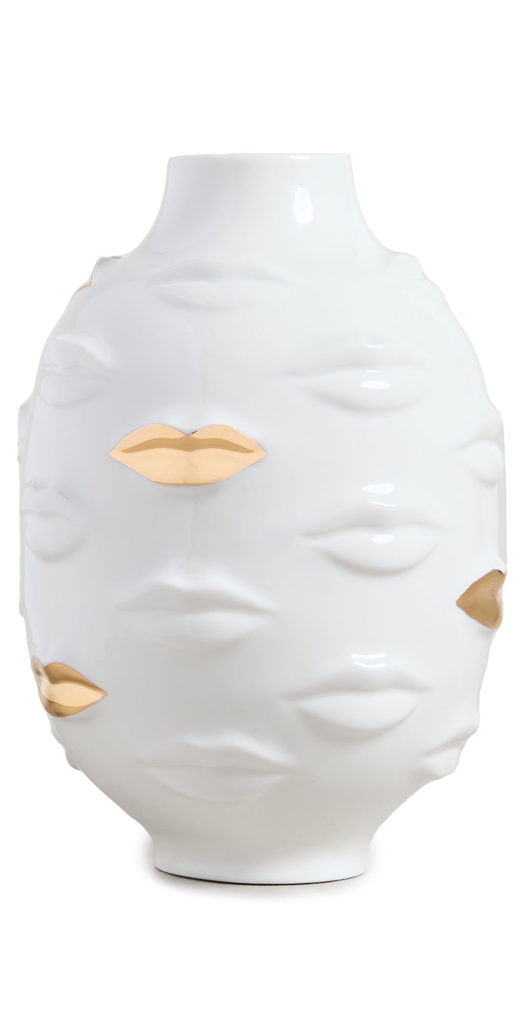 Jonathan Adler Gilded Gala Round Vase White/Gold One Size