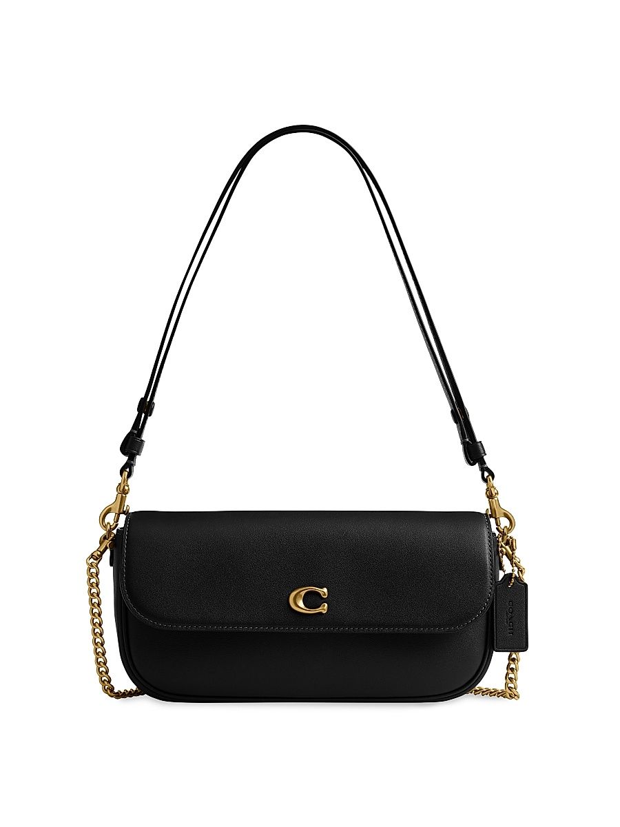 Women's Brook Leather Chain Shoulder Bag - Black