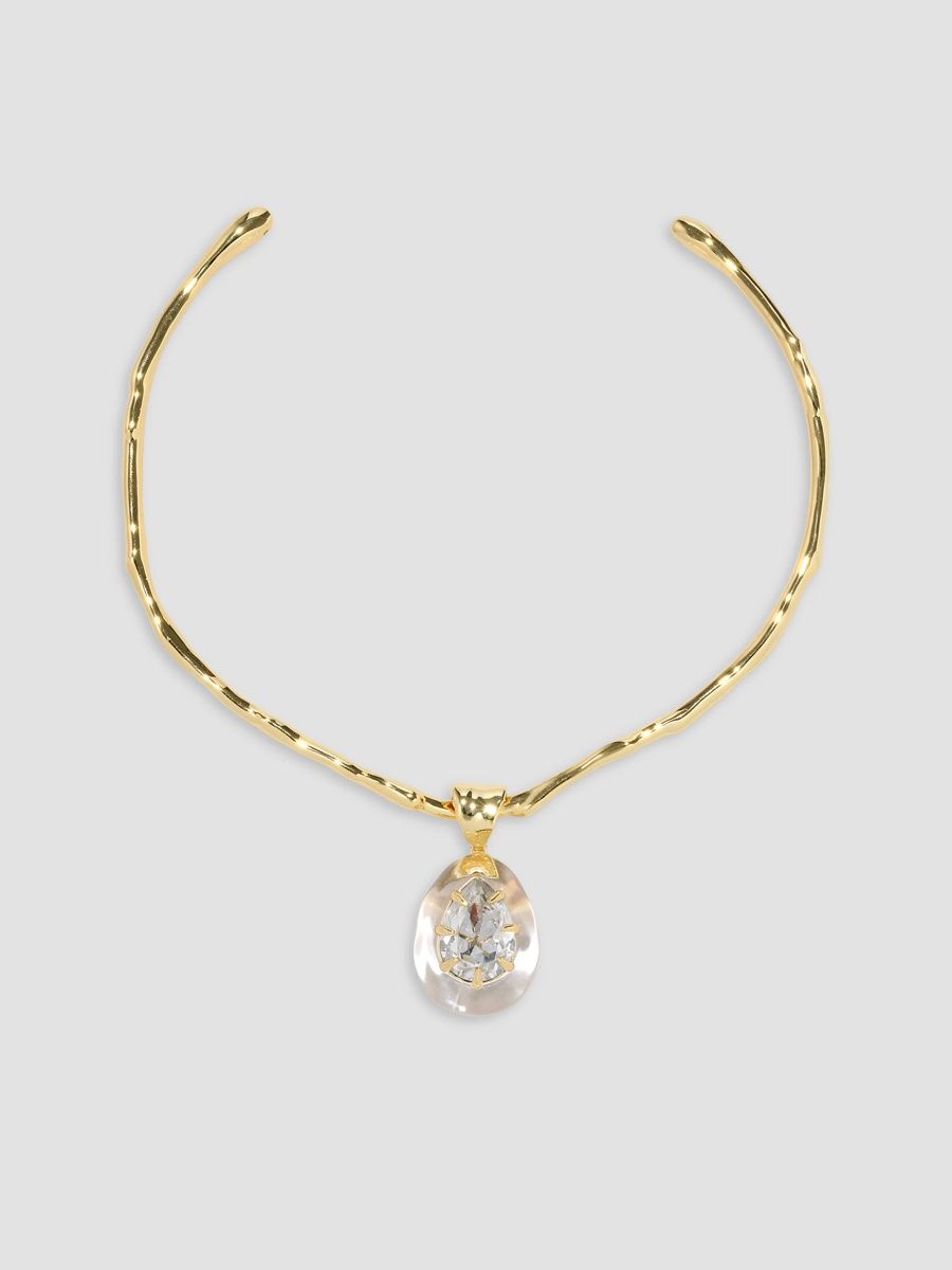 Alexis Bittar Women's Bonbon 14K-Gold-Plated, Lucite & Crystal Teardrop Collar Necklace - Gold