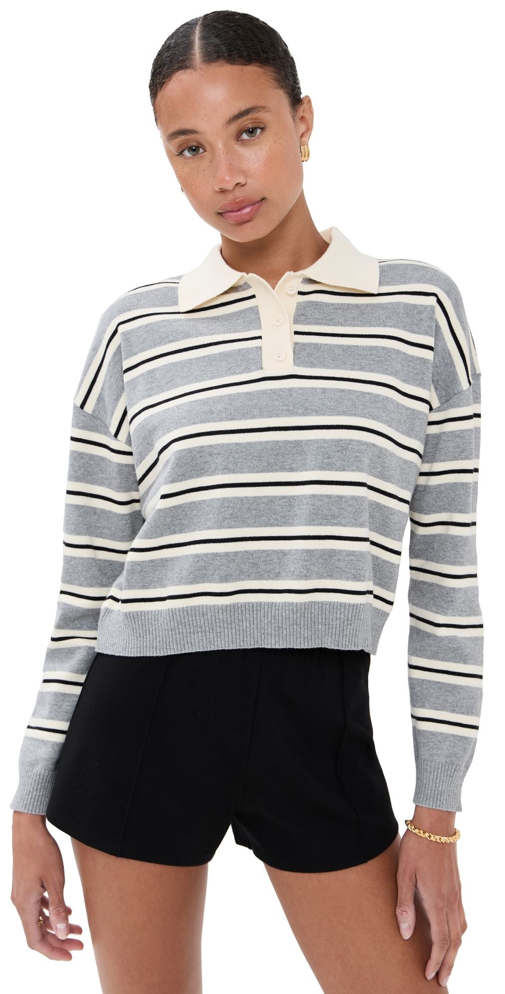 LE BOP Striped Polo Flame XS