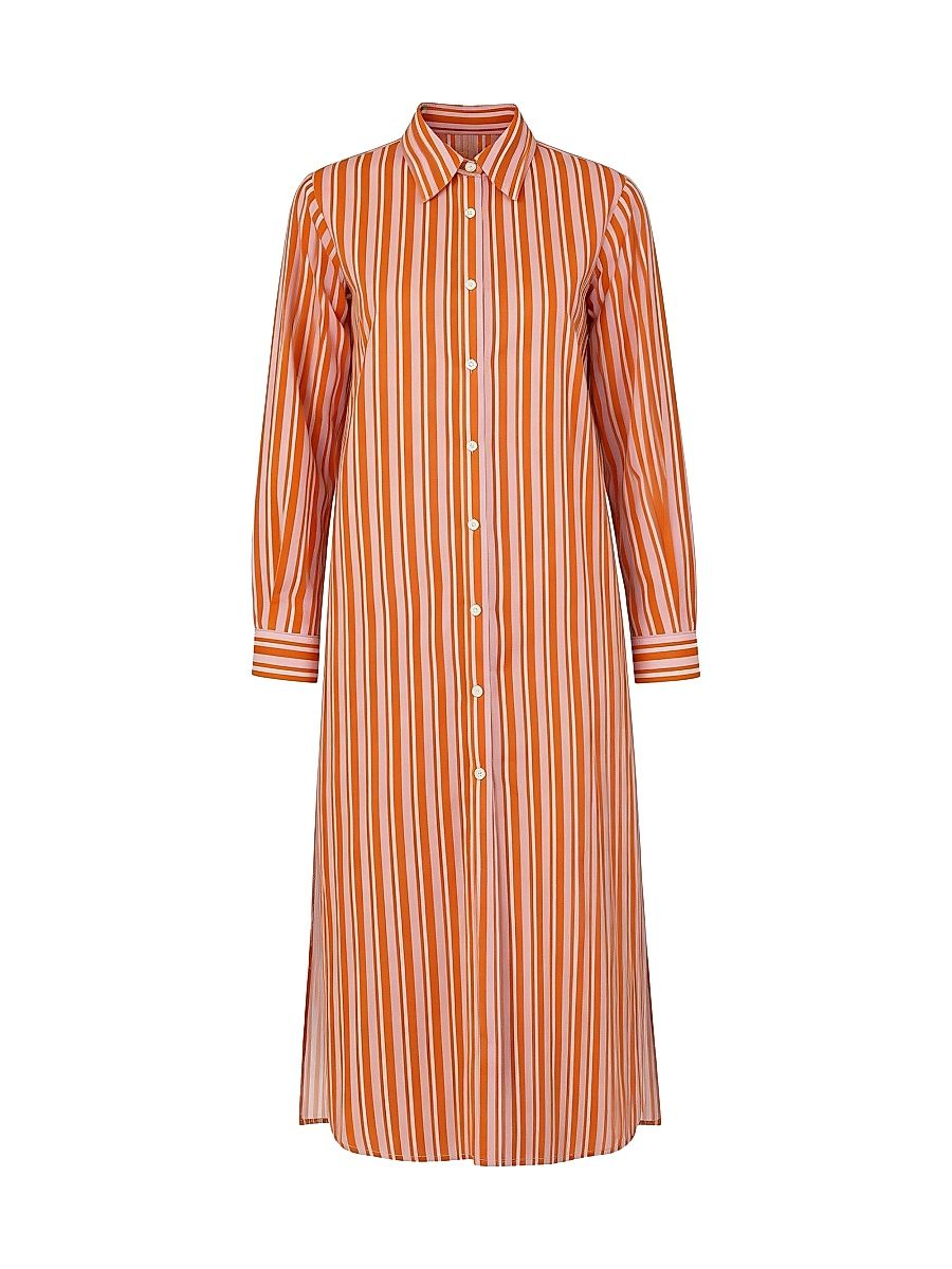 Women's Elissa Long Shirtdress - Pink Brown - Size 10