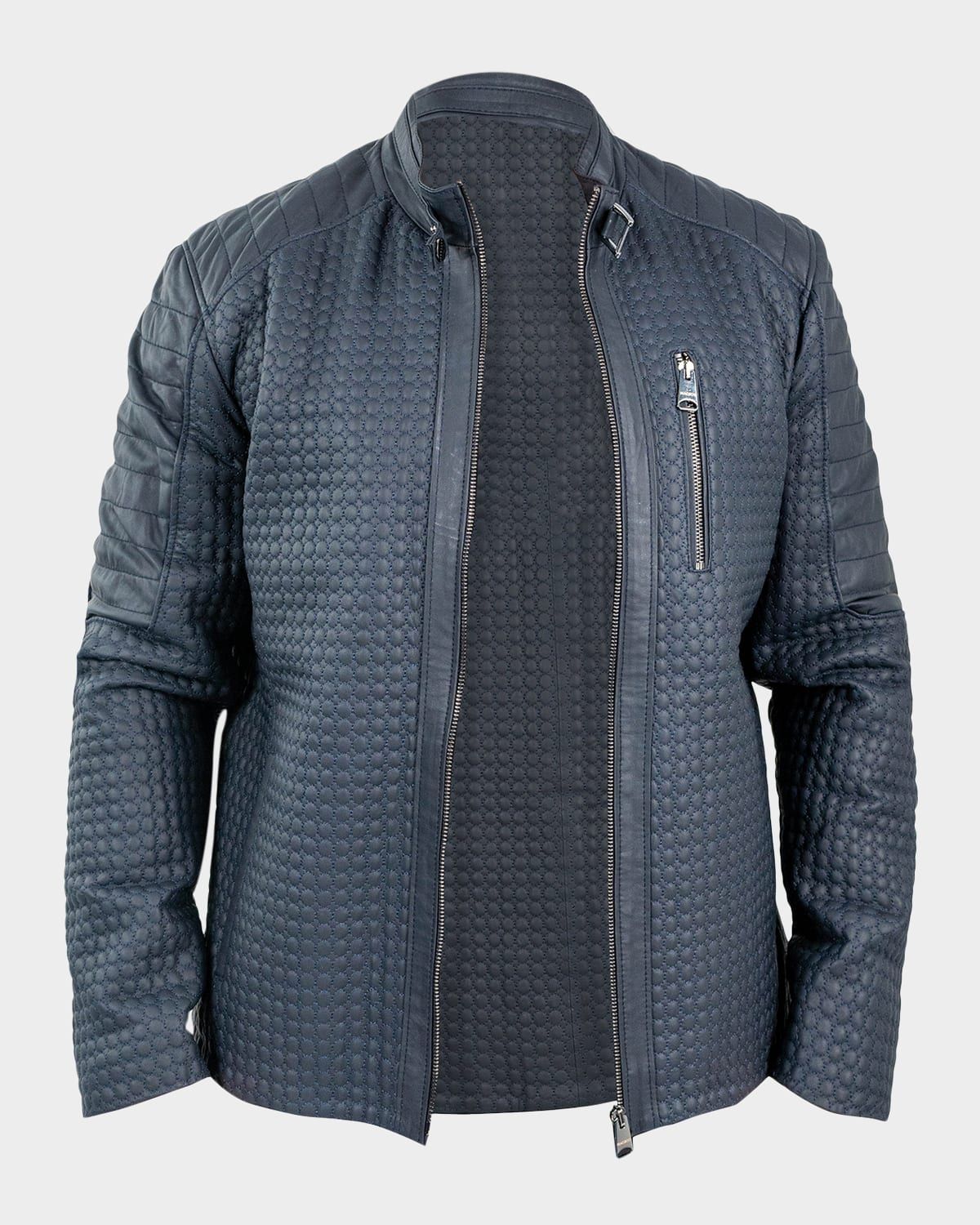 Men & apos;s Braille Quilted Leather Jacket
