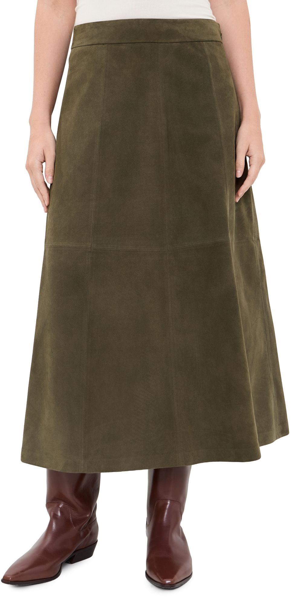 Jenni Kayne Suede Wolfe Skirt Olive L