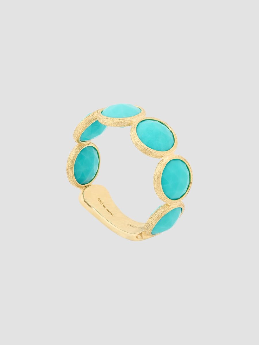 Marco Bicego Women's Jaipur Color 18K Yellow Gold Turquoise Bezel Ring - Yellow Gold - Size 7