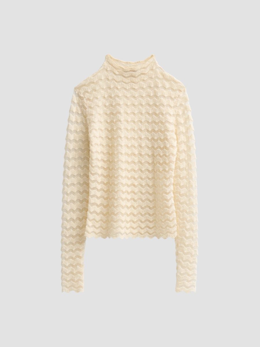Zimmermann Women's Clash Wave Knit Top - Cream - Size 0