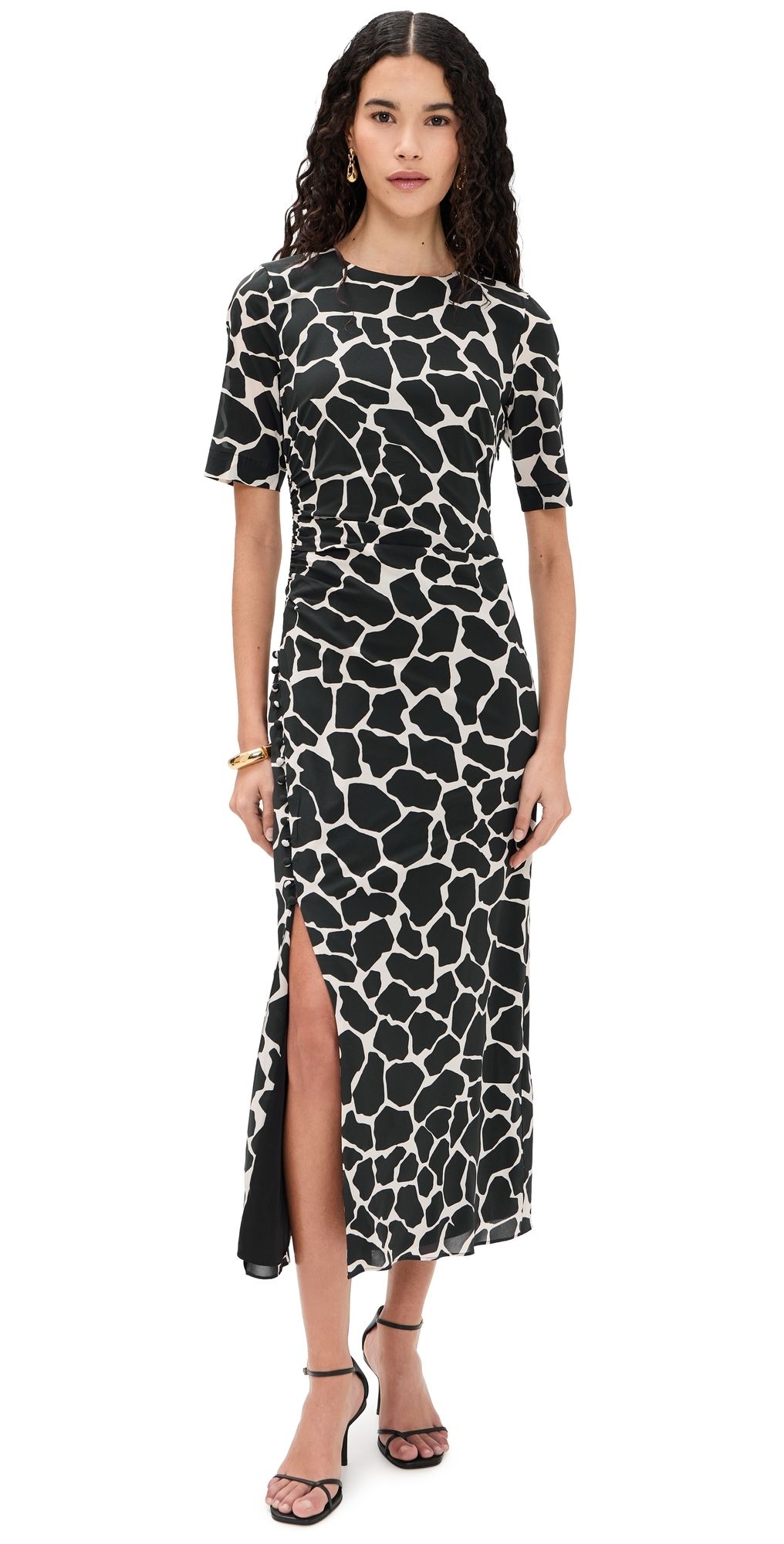 La Ligne Ruched Side Dress Giraffe 10