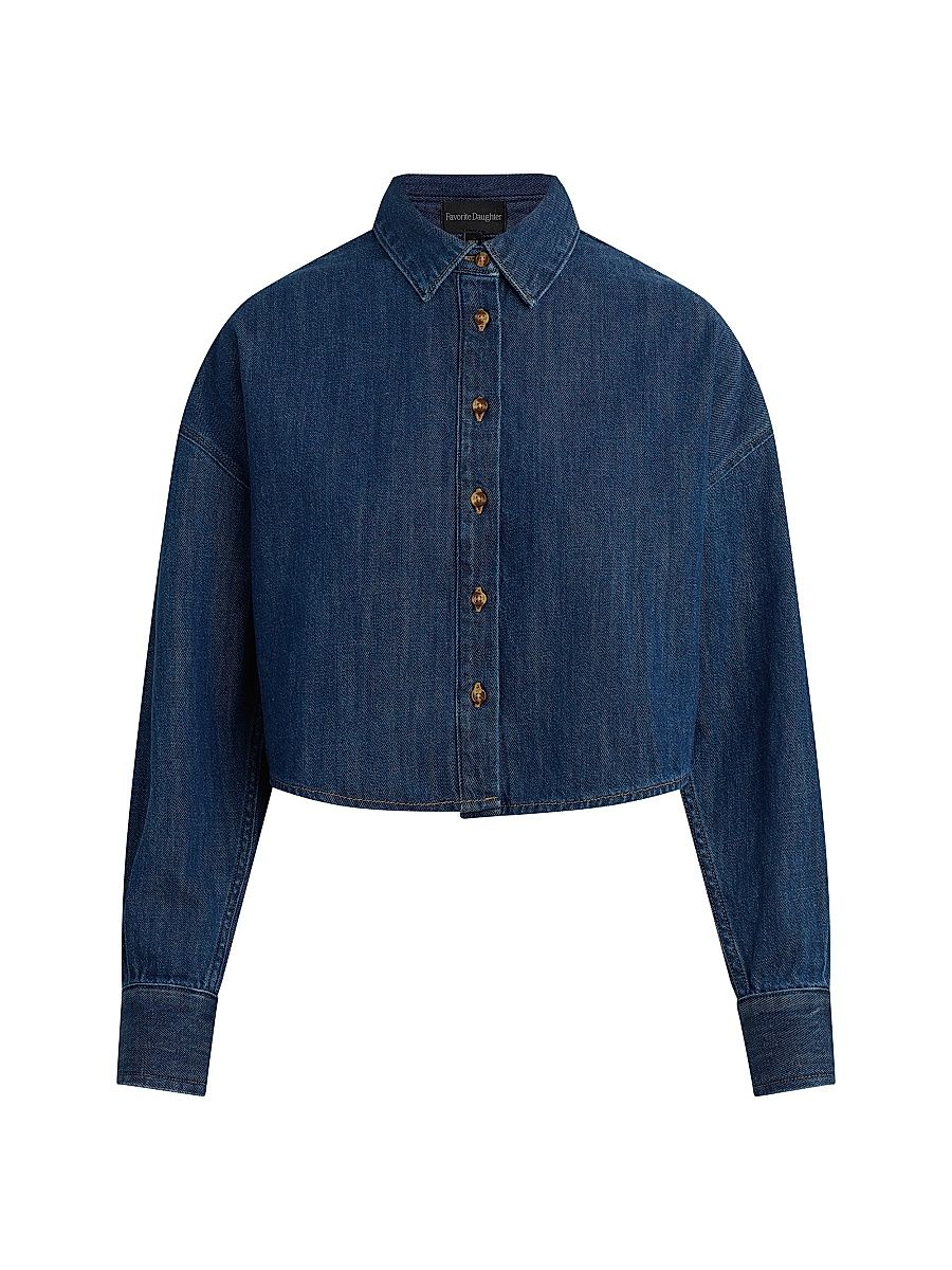 Women's The Crop Ex-Boyfriend Denim Shirt - Mesa - Size XS