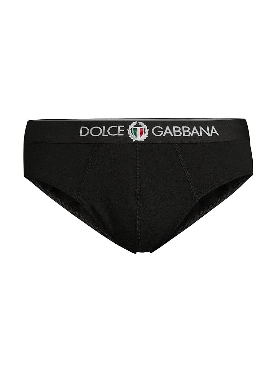 Men's Logo Cotton-Blend Briefs - Nero - Size XL