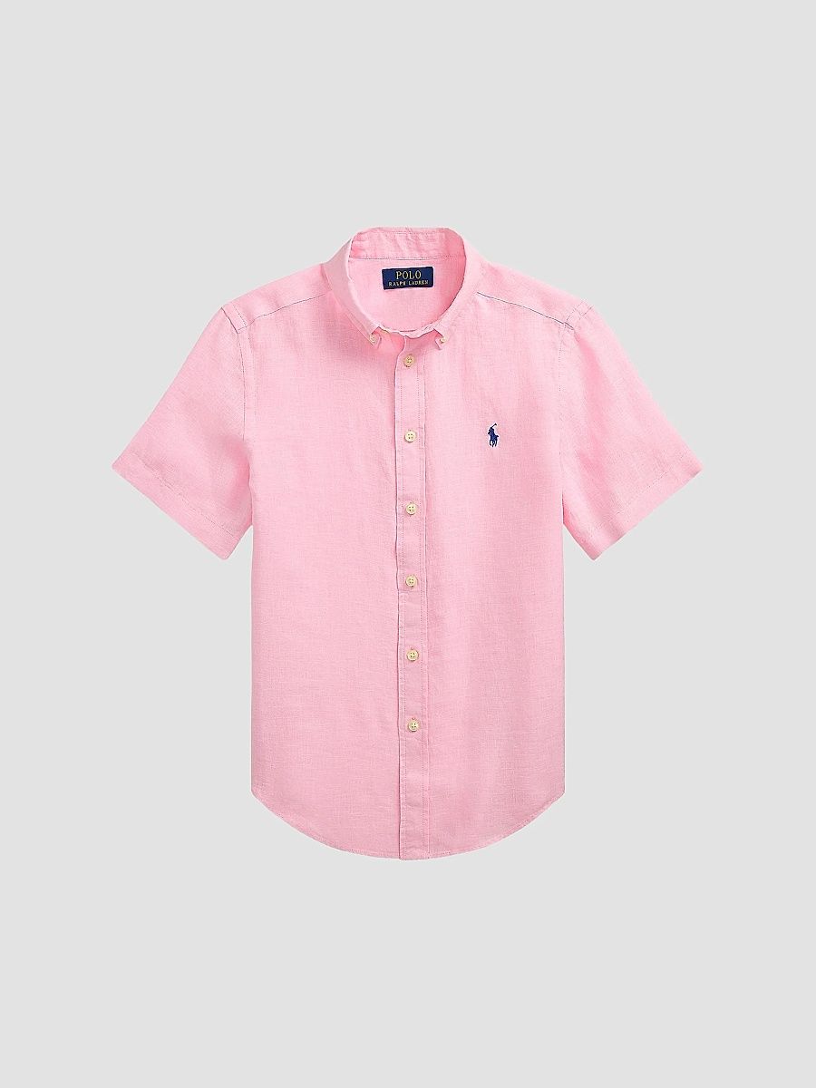 Polo Ralph Lauren Boy's Little Boy's & Boy's Linen Short-Sleeve Shirt - Carmel Pink - Size 7