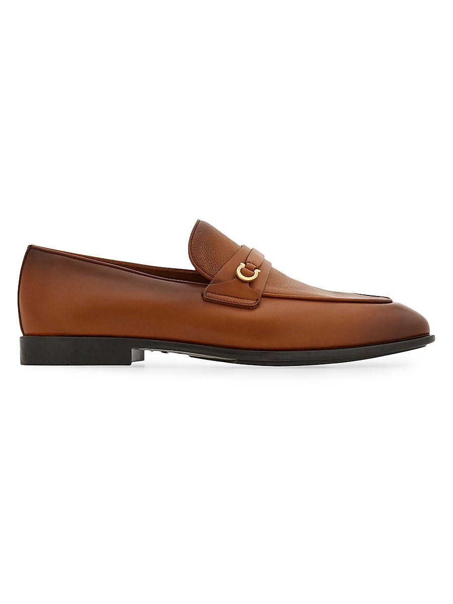 Men's Desio Gancini Leather Loafers - Naturale - Size 12