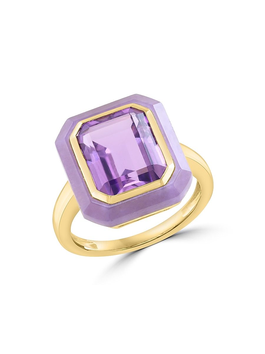 Women's 14K Yellow Gold & Gemstone Ring - Purple - Size 6.5