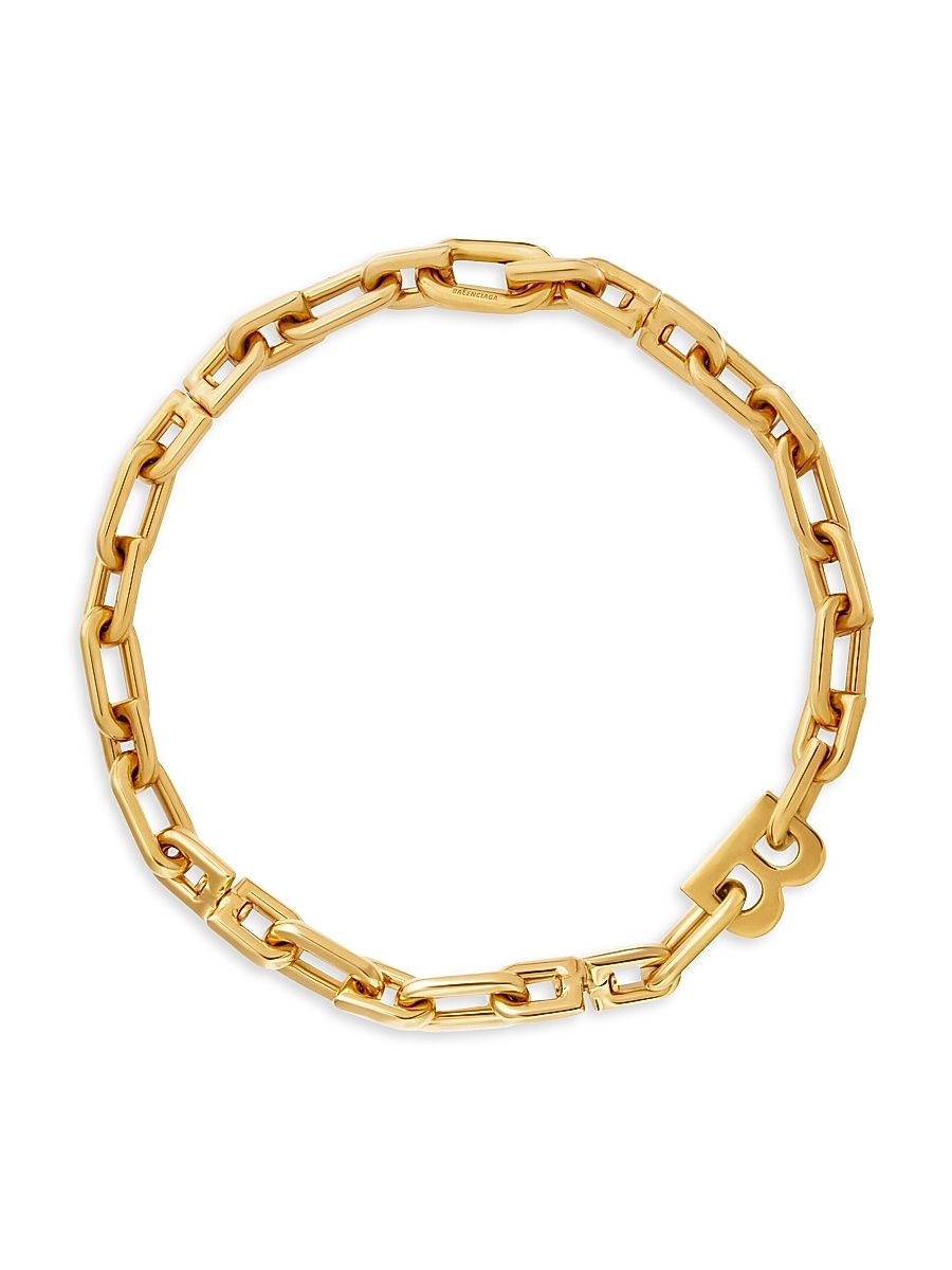 Men's B Chain Thin Necklace - Gold - Size Medium