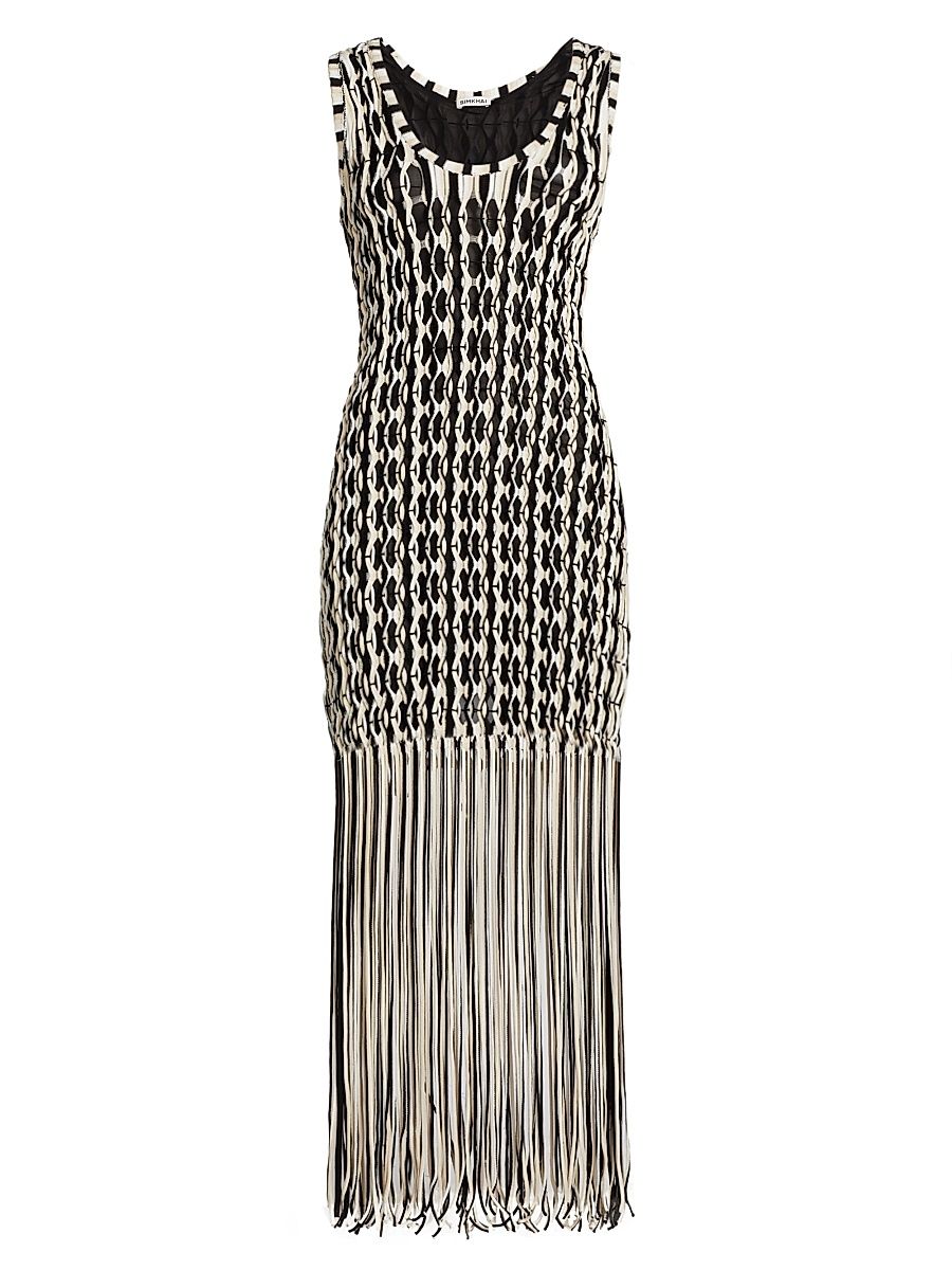 Women's Sonia Fringe Tank Maxi-Dress - Sand Multi - Size Large