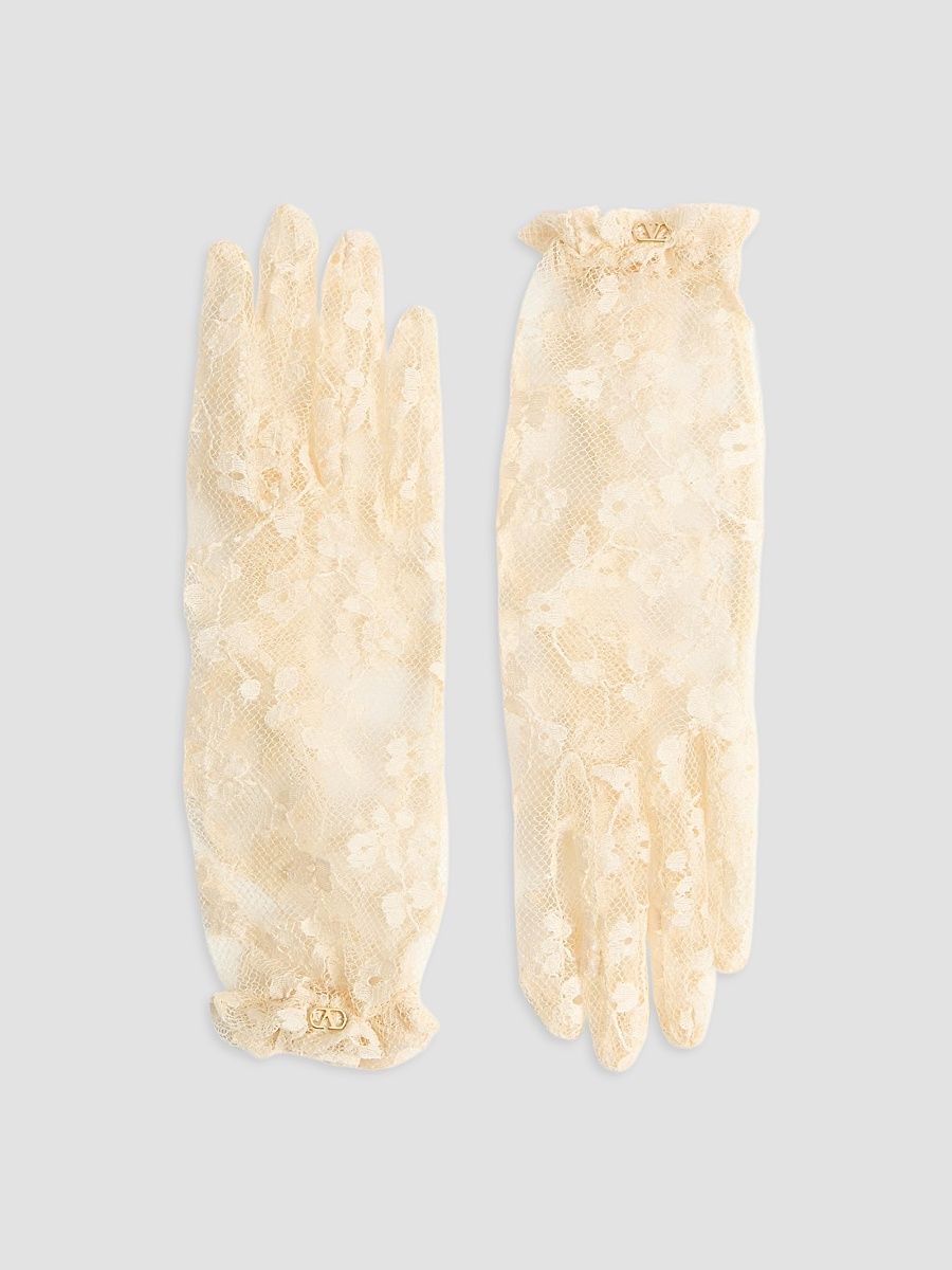 Women's Vlogo Signature Lace Gloves - Butter Gold - Size 6