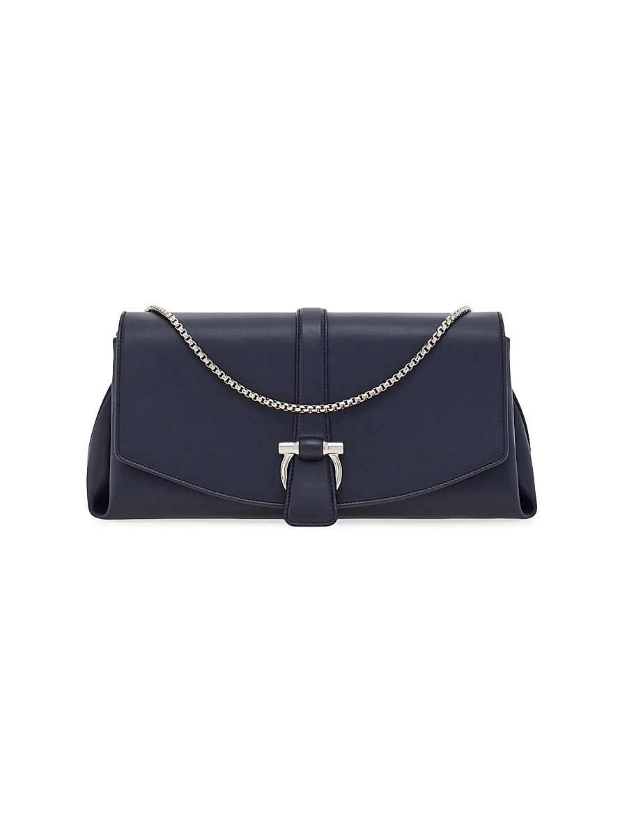 Women's Gancini Leather Crossbody Bag - Navy