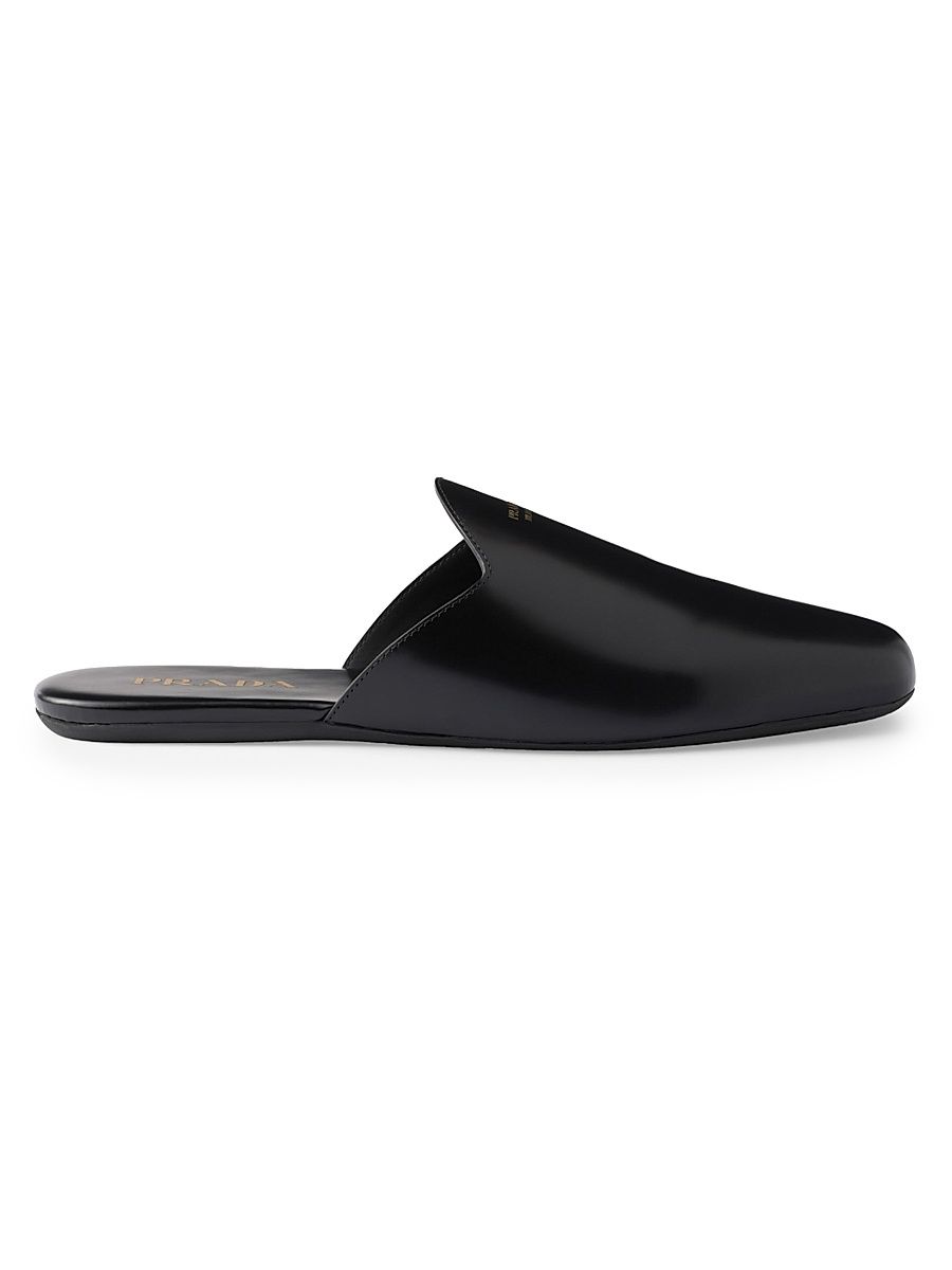Women's Brushed Leather Mules - Black - Size 11
