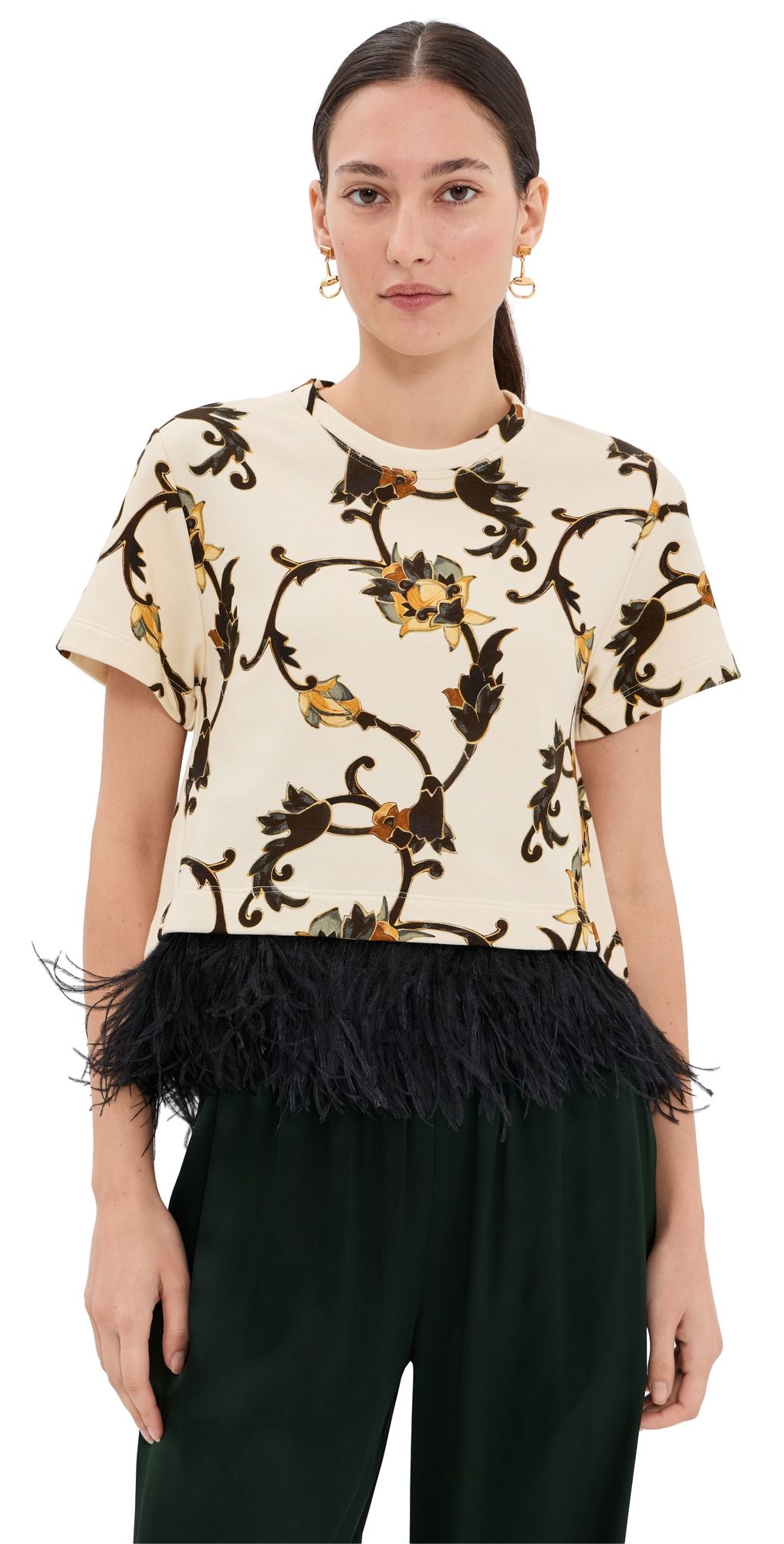 La DoubleJ La Scala Tee with Feathers Buttercup S