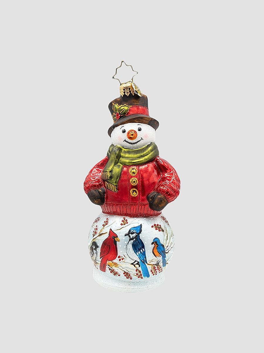 The Chirp Before Christmas Glass Snowman Ornament