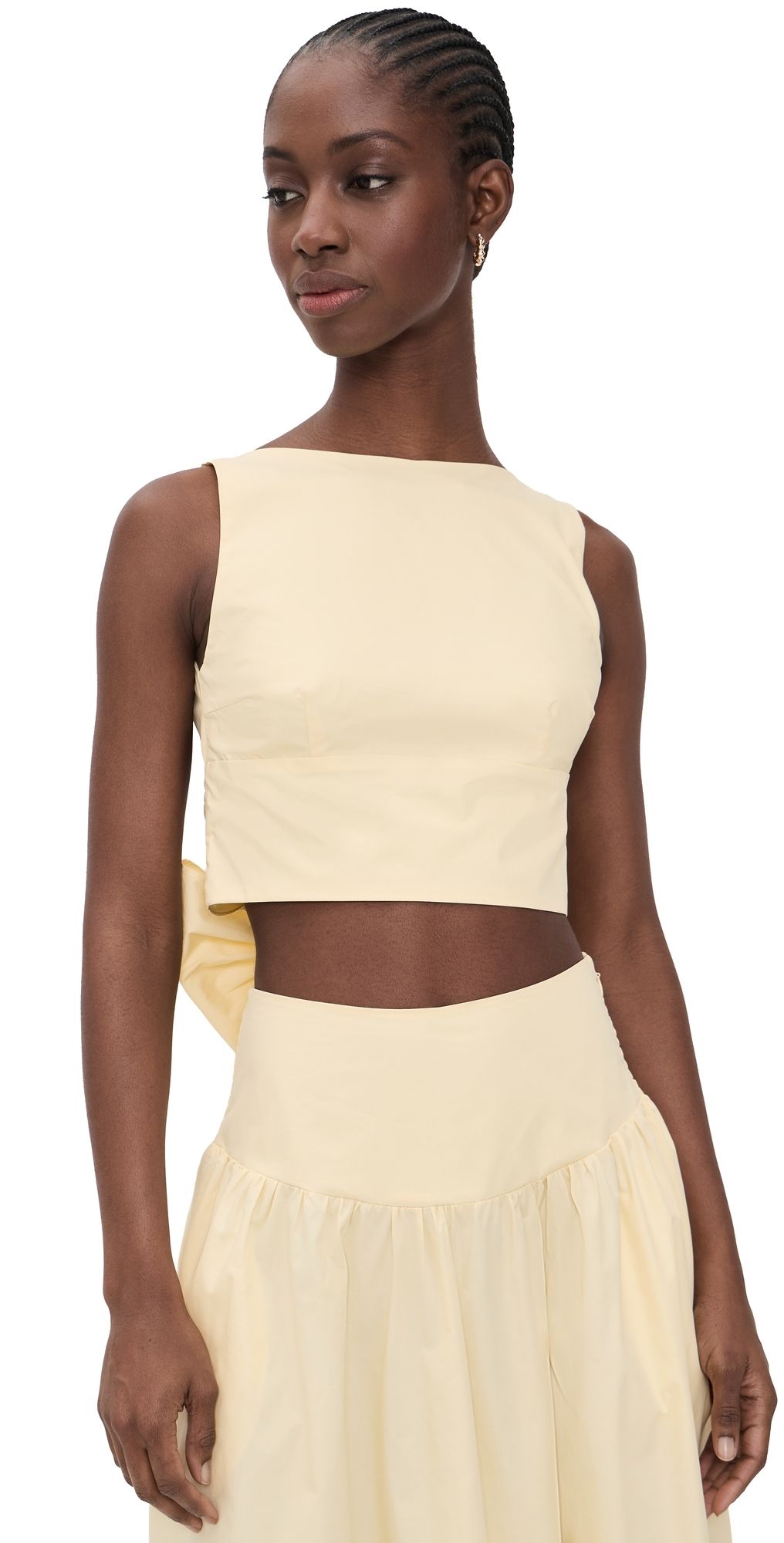 Susana Monaco Poplin Open Back Tie Tank Whip Cream XS