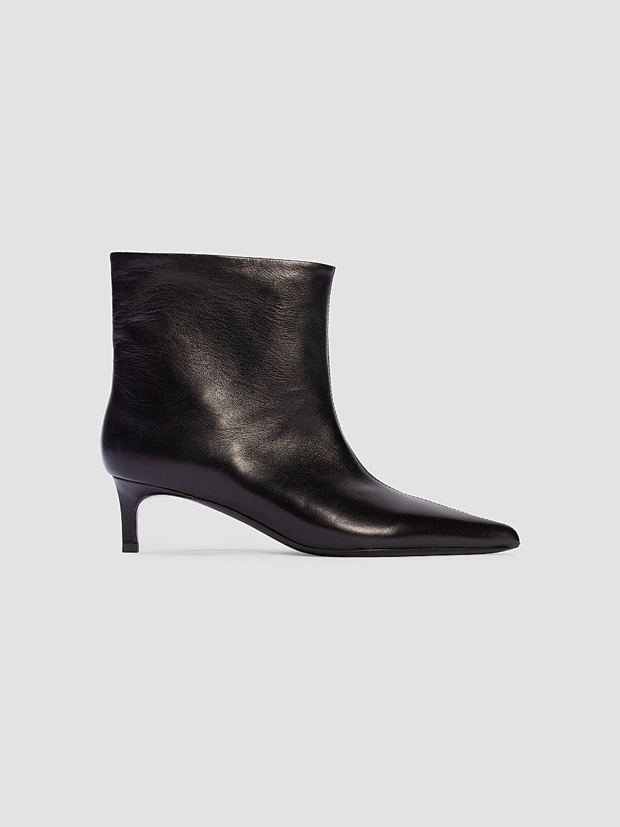 Women's Trina 50MM Leather Boots - Black Leather - Size 11